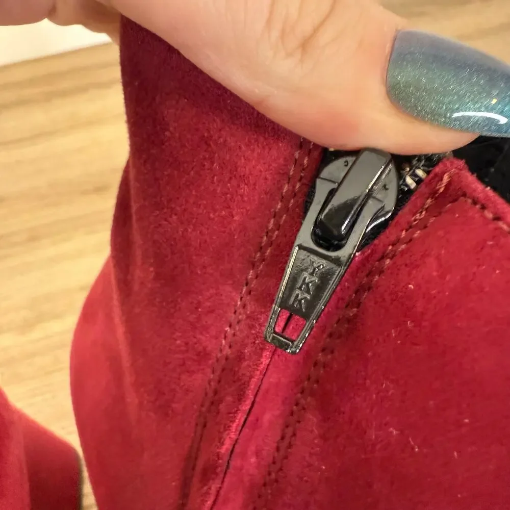 Paul Green Womens Red Chunky Booties Size 6 Beautifully made Quality Thick Heels - Picture 5 of 14